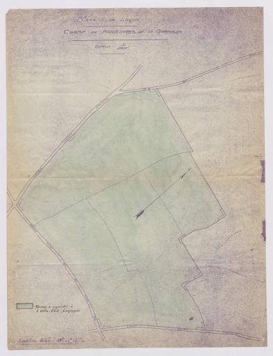 Place de Luçon. [Plan du] champ de manoeuvres de la garnison, indiquant le terrain à concéder à l'Aéro-Club Luçonnais, 20 juin 1935.